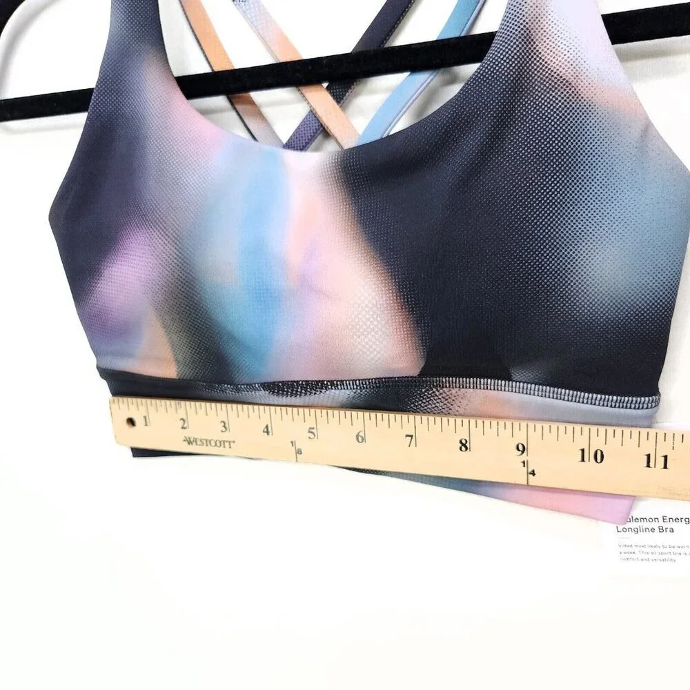 Lululemon Energy Longline Bra Size 4 Strappy Back DMTM Unique Color - Picture 11 of 15